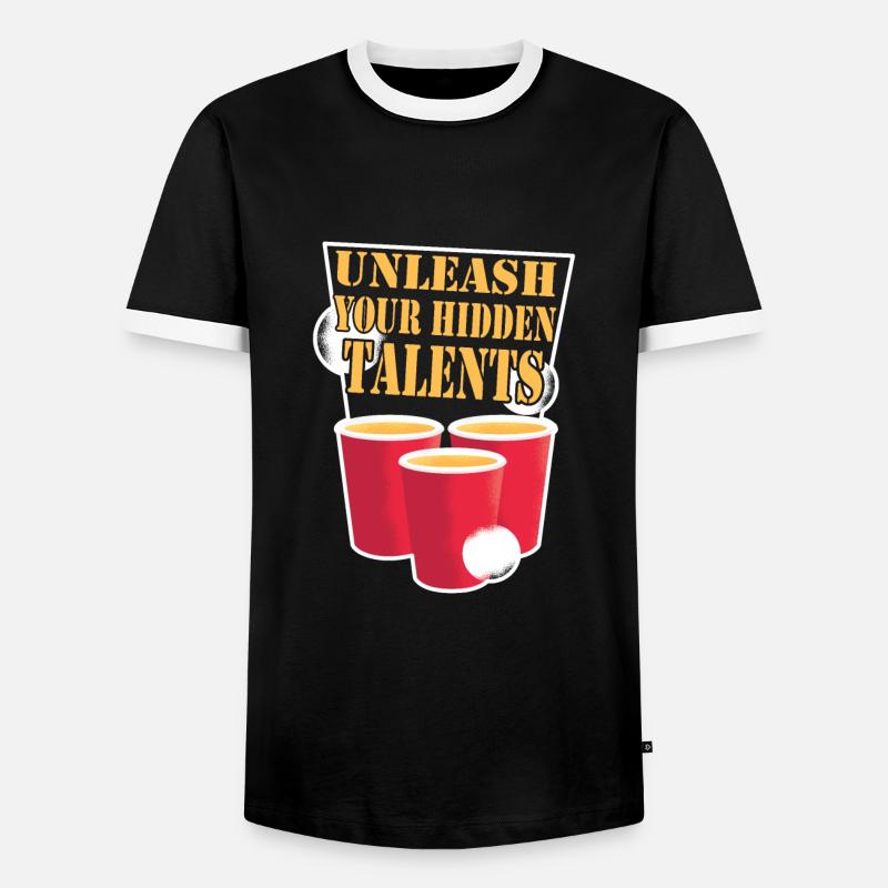 Drinking game - Men's Ringer Shirt - black/white
