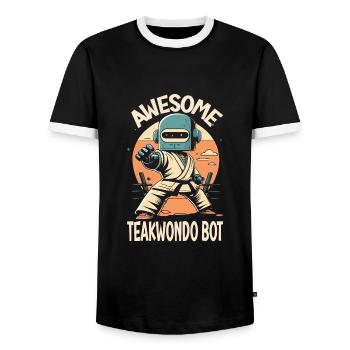 Teakwondo - T-shirt contrasté Homme - noir/blanc - Devant - AI Model Female 172 light (172cm) & AI Model Male 178 light (178cm)