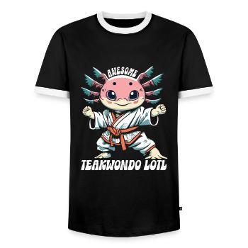 Teakwondo - T-shirt contrasté Homme - noir/blanc - Devant - AI Model Female 172 light (172cm) & AI Model Male 178 light (178cm)