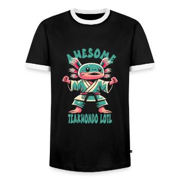 Teakwondo - T-shirt contrasté Homme - noir/blanc - Devant - AI Model Female 172 light (172cm) & AI Model Male 178 light (178cm)