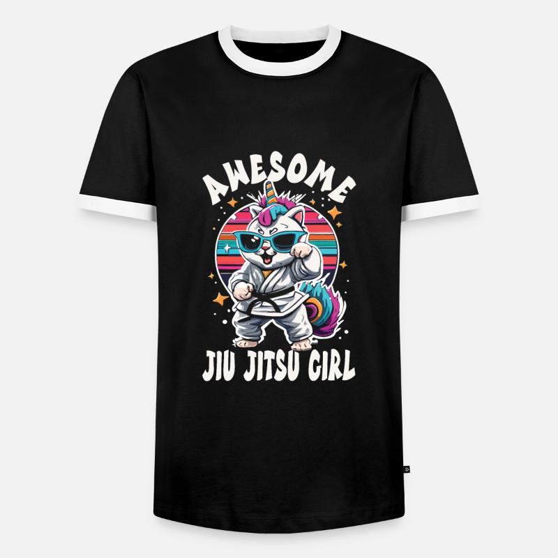 Jiu Jitsu - Männer Kontrast-T-Shirt - Schwarz/Weiß