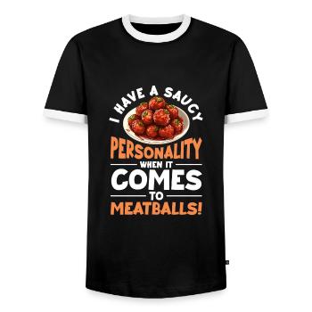 Cuisine italienne - T-shirt contrasté Homme - noir/blanc - Devant - AI Model Female 172 light (172cm) & AI Model Male 178 light (178cm)