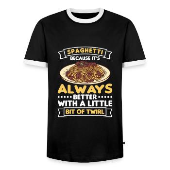 Cuisine italienne - T-shirt contrasté Homme - noir/blanc - Devant - AI Model Female 172 light (172cm) & AI Model Male 178 light (178cm)