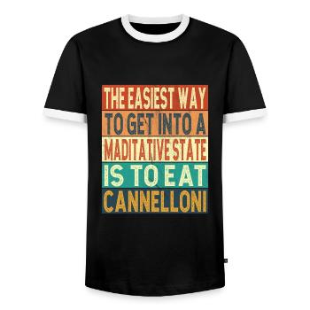 Cuisine italienne - T-shirt contrasté Homme - noir/blanc - Devant - AI Model Female 172 light (172cm) & AI Model Male 178 light (178cm)
