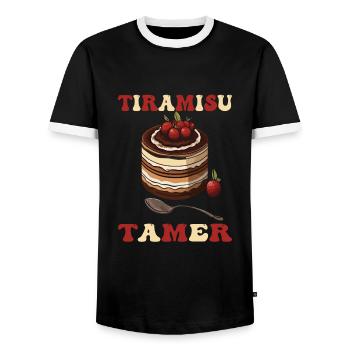 Cuisine italienne - T-shirt contrasté Homme - noir/blanc - Devant - AI Model Female 172 light (172cm) & AI Model Male 178 light (178cm)