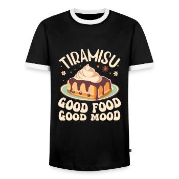 Cuisine italienne - T-shirt contrasté Homme - noir/blanc - Devant - AI Model Female 172 light (172cm) & AI Model Male 178 light (178cm)