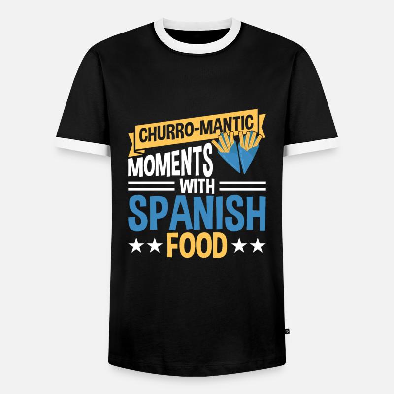 Spanisches Essen - Männer Kontrast-T-Shirt - Schwarz/Weiß