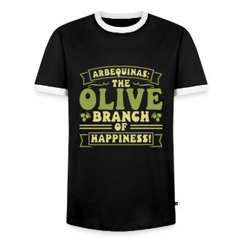Spanish food - Men's Ringer Shirt - black/white - Front - AI Model Female 172 light (172cm) & AI Model Male 178 light (178cm)