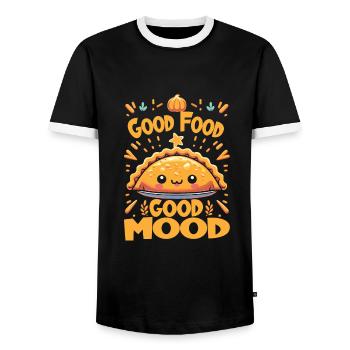 Cuisine espagnole - T-shirt contrasté Homme - noir/blanc - Devant - AI Model Female 172 light (172cm) & AI Model Male 178 light (178cm)