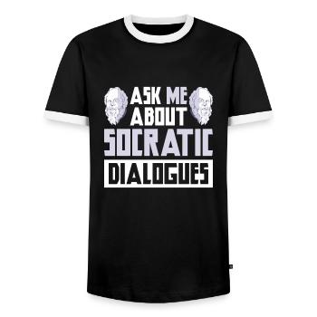 Philosophie - T-shirt contrasté Homme - noir/blanc - Devant - AI Model Female 172 light (172cm) & AI Model Male 178 light (178cm)