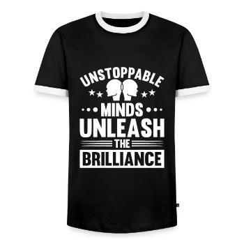 Psychologist - Men's Ringer Shirt - black/white - Front - AI Model Female 172 light (172cm) & AI Model Male 178 light (178cm)
