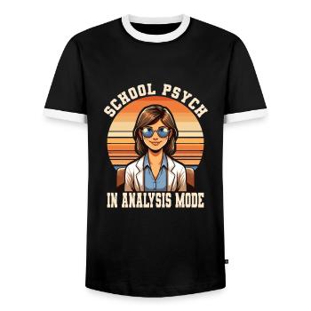 Psychologist - Men's Ringer Shirt - black/white - Front - AI Model Female 172 light (172cm) & AI Model Male 178 light (178cm)