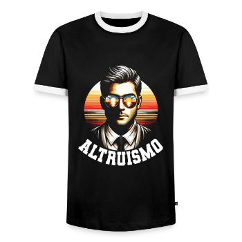 Psychologist - Men's Ringer Shirt - black/white - Front - AI Model Female 172 light (172cm) & AI Model Male 178 light (178cm)