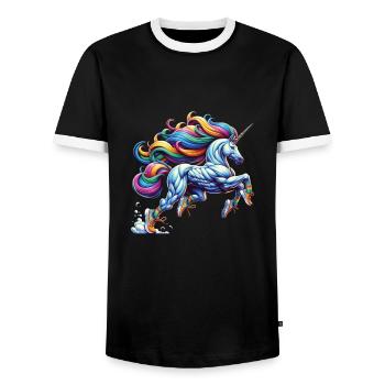 Formateur - T-shirt contrasté Homme - noir/blanc - Devant - AI Model Female 172 light (172cm) & AI Model Male 178 light (178cm)