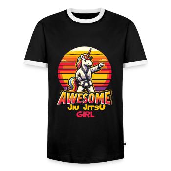 Jiu Jitsu - T-shirt contrasté Homme - noir/blanc - Devant - AI Model Female 172 light (172cm) & AI Model Male 178 light (178cm)