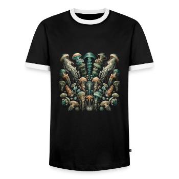 Méduse - T-shirt contrasté Homme - noir/blanc - Devant - AI Model Female 172 light (172cm) & AI Model Male 178 light (178cm)
