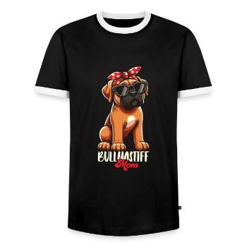 Bullmastiff - Men's Ringer Shirt - black/white - Front - AI Model Female 172 light (172cm) & AI Model Male 178 light (178cm)