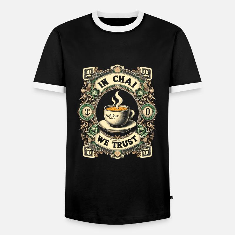Chai - Männer Kontrast-T-Shirt - Schwarz/Weiß