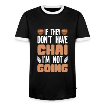 Chai - Men's Ringer Shirt - black/white - Front - AI Model Female 172 light (172cm) & AI Model Male 178 light (178cm)