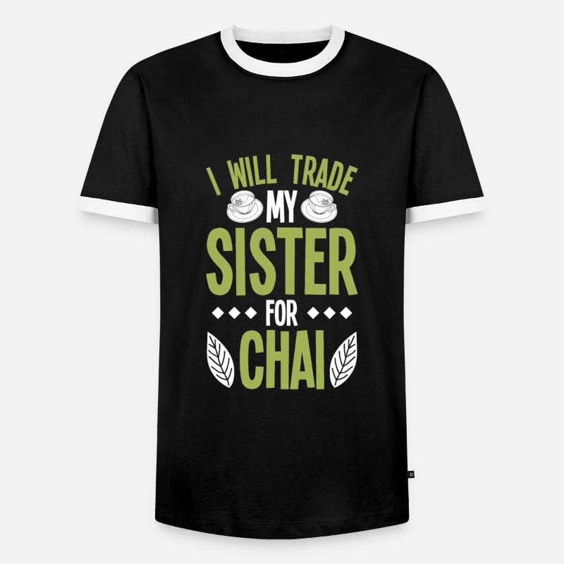 Chai - Männer Kontrast-T-Shirt - Schwarz/Weiß