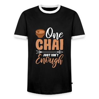 Chai - Men's Ringer Shirt - black/white - Front - AI Model Female 172 light (172cm) & AI Model Male 178 light (178cm)