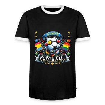 Football - T-shirt contrasté Homme - noir/blanc - Devant - AI Model Female 172 light (172cm) & AI Model Male 178 light (178cm)