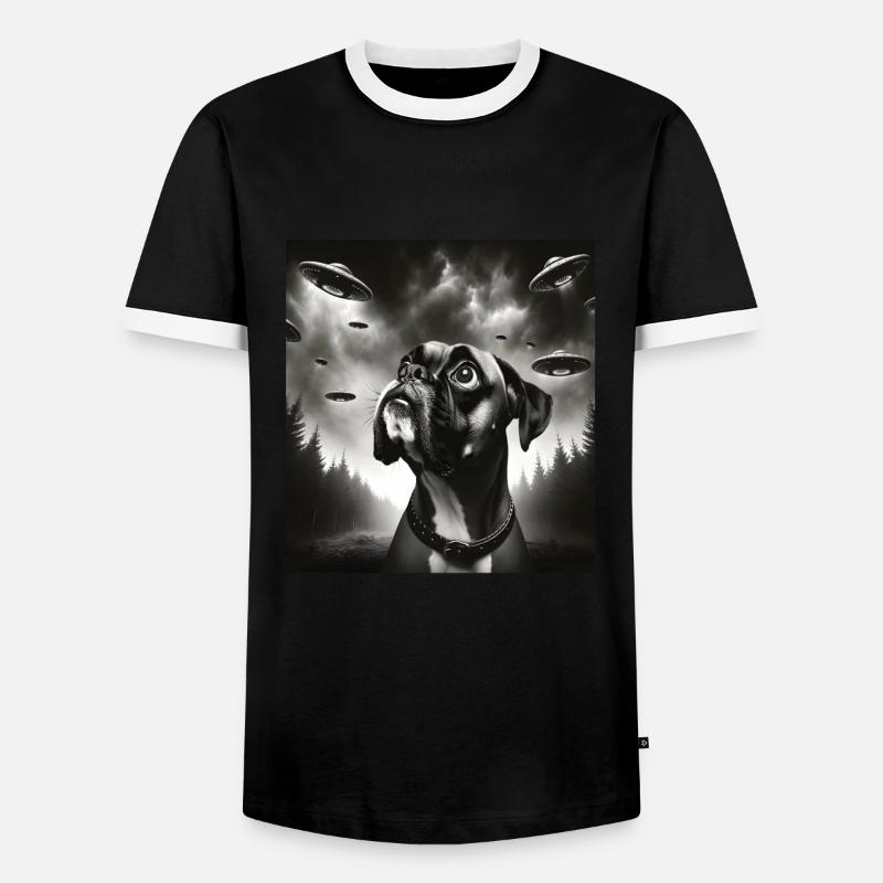 Boxer - Männer Kontrast-T-Shirt - Schwarz/Weiß