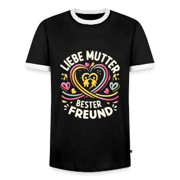 Muttertag - Männer Kontrast-T-Shirt - Schwarz/Weiß - Vorne - AI Model Female 172 light (172cm) & AI Model Male 178 light (178cm)