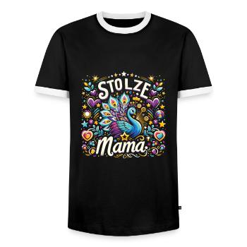 Muttertag - Männer Kontrast-T-Shirt - Schwarz/Weiß - Vorne - AI Model Female 172 light (172cm) & AI Model Male 178 light (178cm)