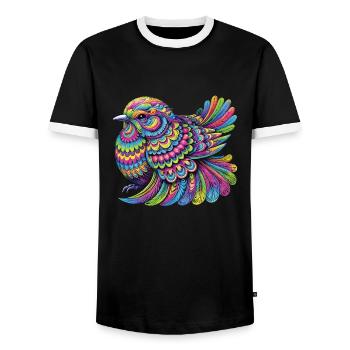 Hippie Festival - Männer Kontrast-T-Shirt - Schwarz/Weiß - Vorne - AI Model Female 172 light (172cm) & AI Model Male 178 light (178cm)