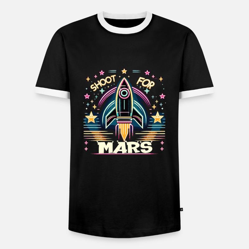 Rocket - Men's Ringer Shirt - black/white