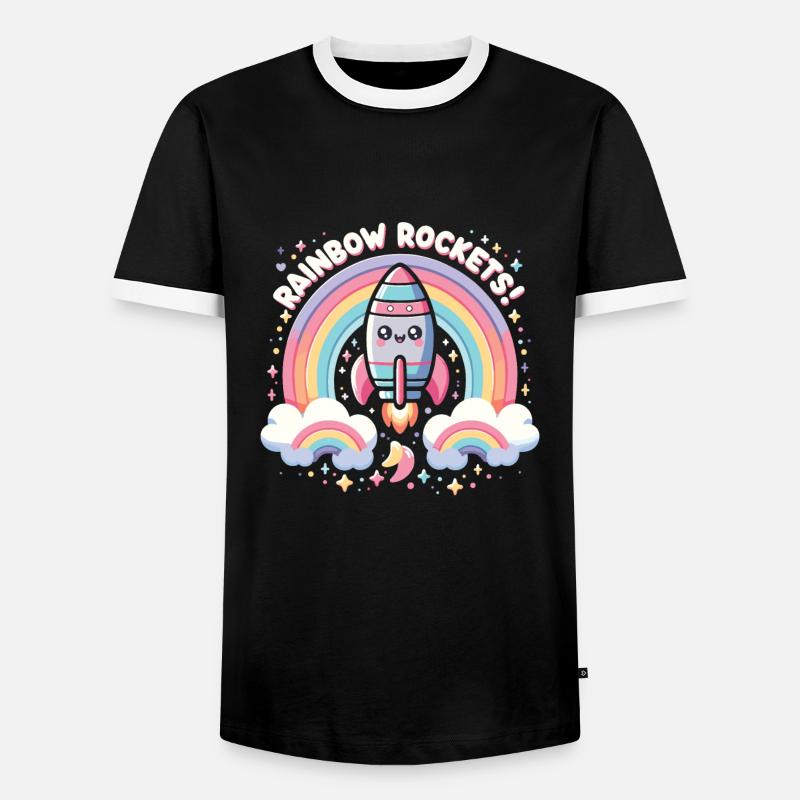 Rocket - Men's Ringer Shirt - black/white