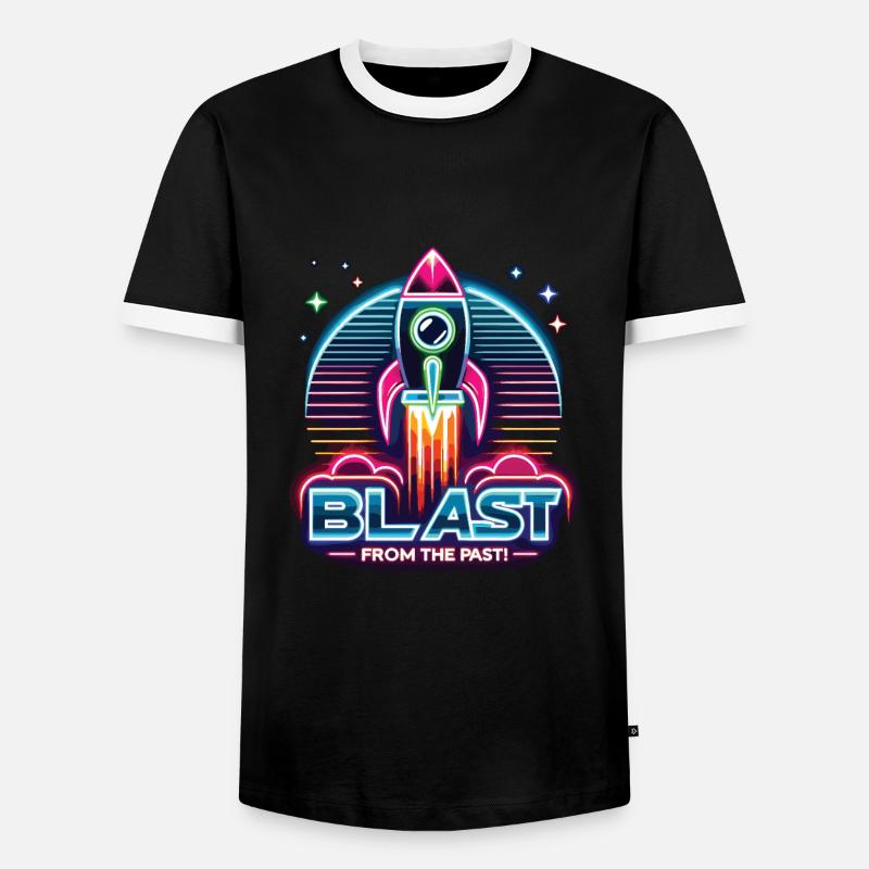 Rocket - Men's Ringer Shirt - black/white