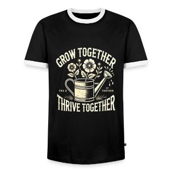 Jardin - T-shirt contrasté Homme - noir/blanc - Devant - AI Model Female 172 light (172cm) & AI Model Male 178 light (178cm)