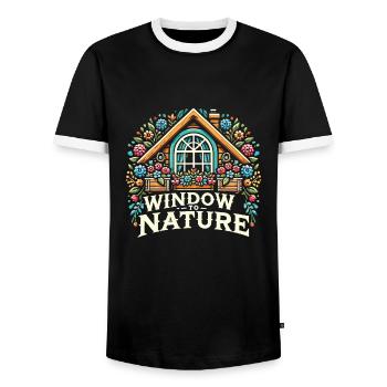 Jardin - T-shirt contrasté Homme - noir/blanc - Devant - AI Model Female 172 light (172cm) & AI Model Male 178 light (178cm)