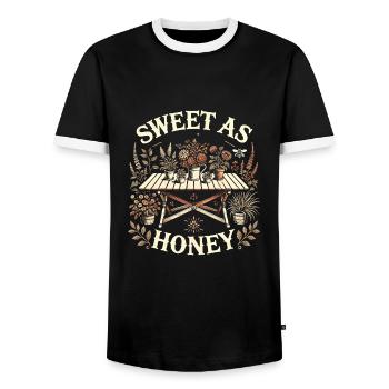 Jardin - T-shirt contrasté Homme - noir/blanc - Devant - AI Model Female 172 light (172cm) & AI Model Male 178 light (178cm)