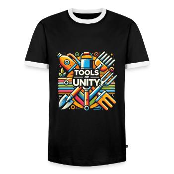 Jardin - T-shirt contrasté Homme - noir/blanc - Devant - AI Model Female 172 light (172cm) & AI Model Male 178 light (178cm)