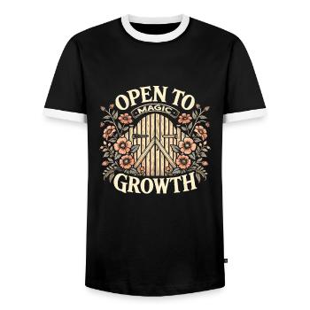 Jardin - T-shirt contrasté Homme - noir/blanc - Devant - AI Model Female 172 light (172cm) & AI Model Male 178 light (178cm)