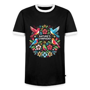 Jardin - T-shirt contrasté Homme - noir/blanc - Devant - AI Model Female 172 light (172cm) & AI Model Male 178 light (178cm)