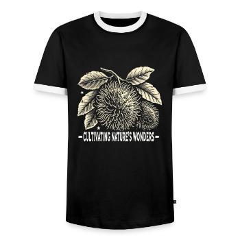 Rascal - Men's Ringer Shirt - black/white - Front - AI Model Female 172 light (172cm) & AI Model Male 178 light (178cm)