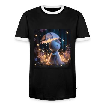 Conte - T-shirt contrasté Homme - noir/blanc - Devant - AI Model Female 172 light (172cm) & AI Model Male 178 light (178cm)