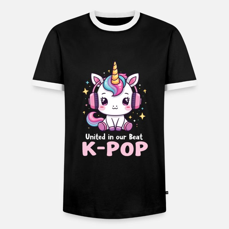 K-Pop - Männer Kontrast-T-Shirt - Schwarz/Weiß