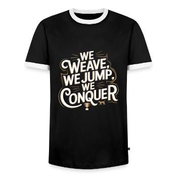 Agilité - T-shirt contrasté Homme - noir/blanc - Devant - AI Model Female 172 light (172cm) & AI Model Male 178 light (178cm)