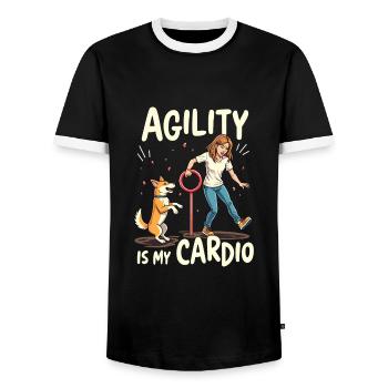 Agilité - T-shirt contrasté Homme - noir/blanc - Devant - AI Model Female 172 light (172cm) & AI Model Male 178 light (178cm)