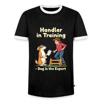 Agilité - T-shirt contrasté Homme - noir/blanc - Devant - AI Model Female 172 light (172cm) & AI Model Male 178 light (178cm)