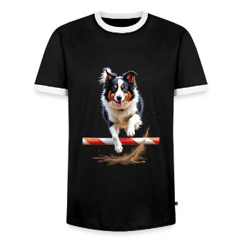 Agilité - T-shirt contrasté Homme - noir/blanc - Devant - AI Model Female 172 light (172cm) & AI Model Male 178 light (178cm)