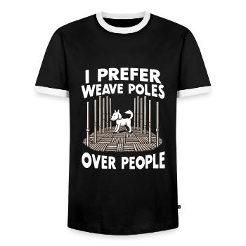 Agilité - T-shirt contrasté Homme - noir/blanc - Devant - AI Model Female 172 light (172cm) & AI Model Male 178 light (178cm)