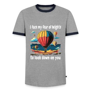 Balloon - Men's Ringer Shirt - grey/navy  - Front - AI Model Female 172 light (172cm) & AI Model Male 178 light (178cm)