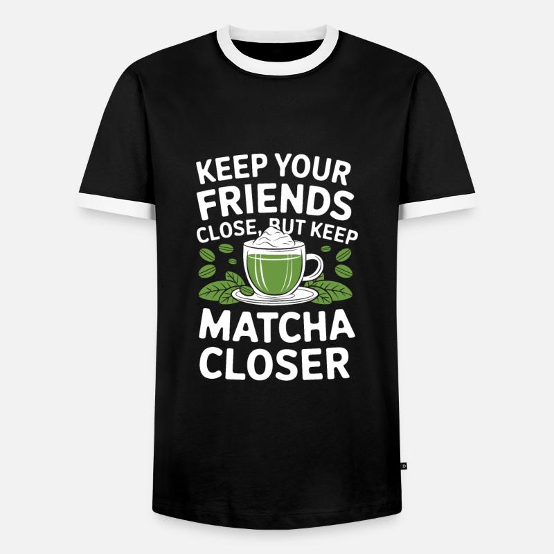 Matcha - Men's Ringer Shirt - black/white