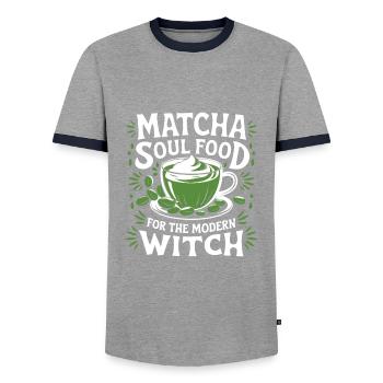 Matcha - Männer Kontrast-T-Shirt - Grau/Navy  - Vorne - AI Model Female 172 light (172cm) & AI Model Male 178 light (178cm)